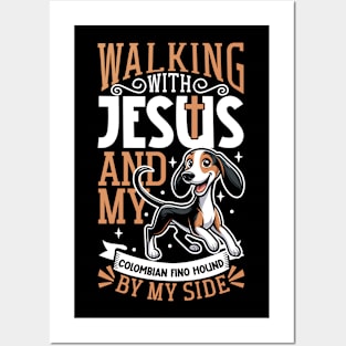 Jesus and dog - Colombian Fino Hound Posters and Art